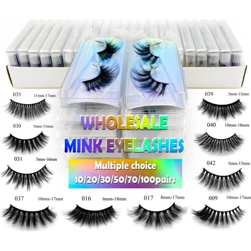 Wholesale Lashes 20/30/40/50/100pcs 3d Mink Eyelashes Natural Mink Eyelashes Pack False Eyelashes Makeup False Lashes In Bulk