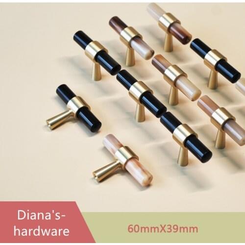 Luxury Horn + Brass Furniture Handles Elegant Door Knobs and Handles for Cabinet Kitchen Cupboard Drawer Pulls Cabinet Knobs