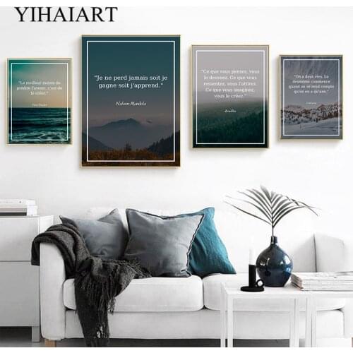 Scandinavian Canvas Wall Print Landscape Art Painting Motivational Quotes Poster Modern Living Room Home Decoration Picture