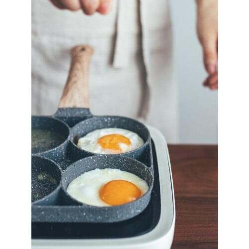 Four-Hole Frying Pan Omelet Grill Pancake Steak Pans Thickened Cooking Non-stick Egg Ham Pot Breakfast Maker Cookware pots Set
