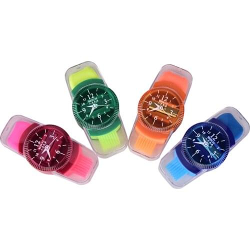 1pc 3 In 1 Lovely Kawaii Wristwatch Modeling Pencil Sharpener with Eraser and Brush School Stationery Supplies