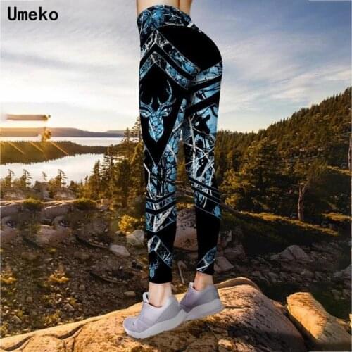 Umeko Plus Size Women Print Push Up Leggings Fitness High Waist Tight Workout Gym Clothing Track Run Sweatpants Sportswear Pants