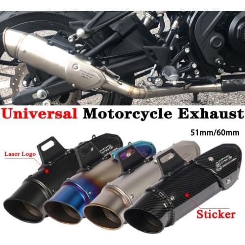 Universal Motorcycle Exhaust Escape Modified Muffler Tail Pipe for msx bws Pcx 125 GSR 600 502C cbr1000 zx6r r6 zx6r 51mm 60mm