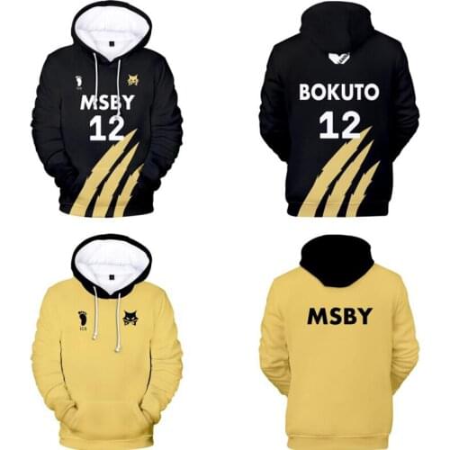 Japan Anime Haikyuu Msby Black Jackals Cosplay Costume 3D Printed Karasuno High School Funny Hoodie Men Women Casual Sweatshirt