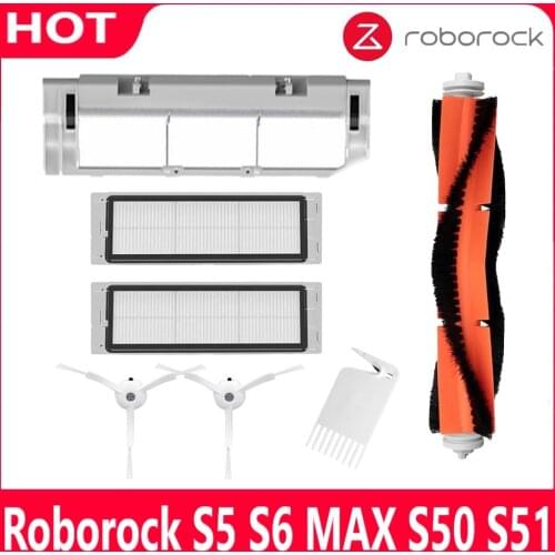 Xiaomi Roborock S6 S5 S60 S65 S5 S50 S55 E25 E35 Main Brush White HEPA Filter Vacuum Parts Accessories