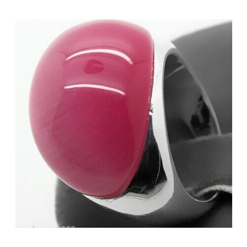 20*26mm ladys noble new fashion Candy Pink Natural Stone 925 Silver Ring Size 7/8/9/10