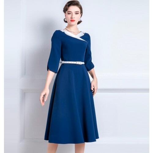 High End Ladies' Dress Autumn Dress 2021 New Womens French Retro Umbrella Skirt