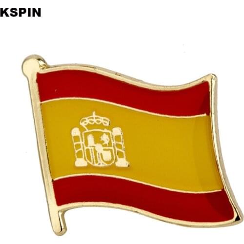 Spain flag badge pin lapel pin 100pcs a lot Brooch Icons KS-0190