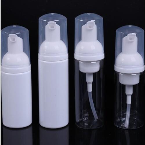 1PC 50ML/60ML Bubbler White/Clear Foaming Mousse Bottle Shampoo Lotion Shower Gel Foam Pump Bottles Travel Use