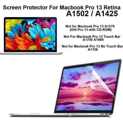 10pcs/lot High Clear Screen Film for macbook Pro 13.3" Retina A1502 / A1425, Pro 13 Retina 13.3 inch screen protector Cover