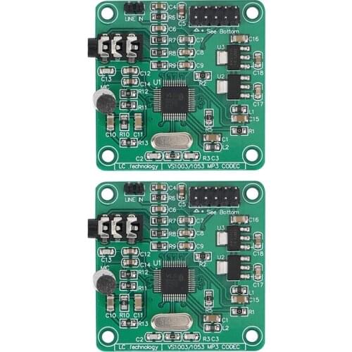 2PCS VS1053 MP3 Module Audio Decoder Encoding Board SPI Interface with Voice OGG WAV Recording Function for Microphone