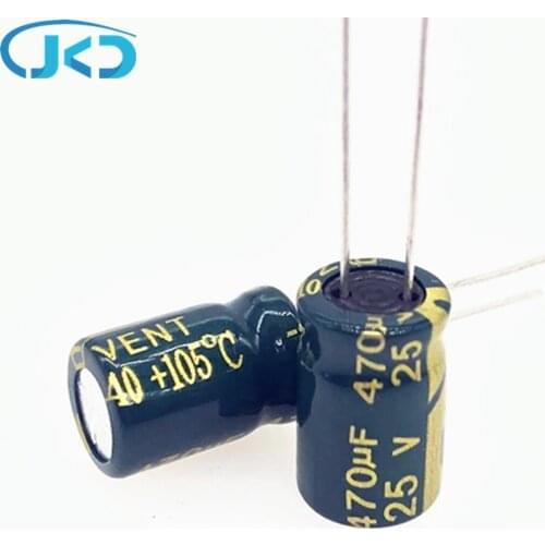 30pcs/lot 25V 470UF 8*12mm high frequency low impedance aluminum electrolytic capacitor 470uf 25v 20