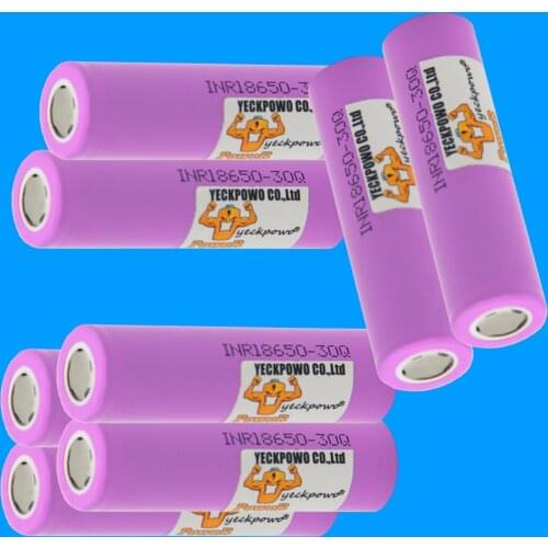 Russian Warehouse Fast Delivery inr 18650 battery 30Q li-ion batteries lithium 3000mah 3.7V 10C rate high drain flat top