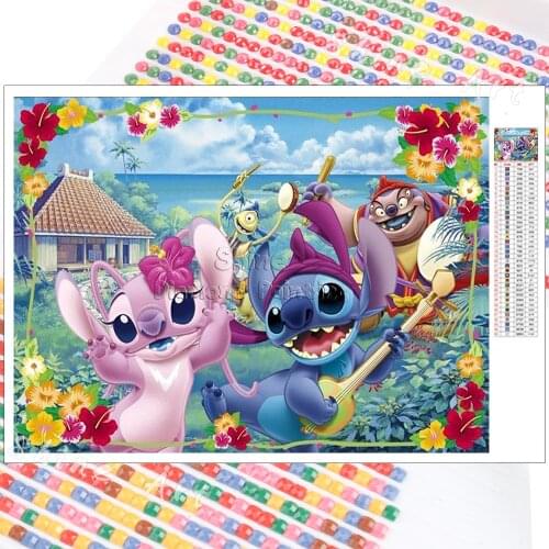 Diamond Painting Cartoon Disney Stitch Love 5D DIY Mosaic Kit Embroidery Full Square Round Christmas Gift Home Decoration