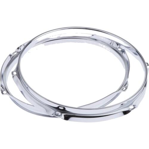 10 "Drum Hoop, 6 Holes, Chrome, Vintage Style, with Snake-Shaped Drum Edge, Diecast