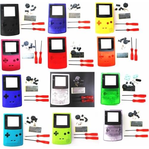 Shell Housing Case for Nintendo for GBC for GameBoy Color Console + Screwdriver + Rubber Pad