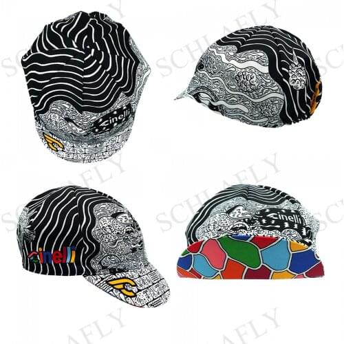 Colors Cycling Cap Champions Retro Classical Black Cycling Hat Schlafly White Lines