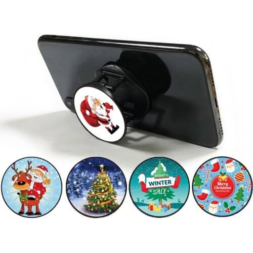 Christmas Day Phone Holder Stand For Smartphones and Tablets Mobile Phone Universal Foldable Finger Ring Holder