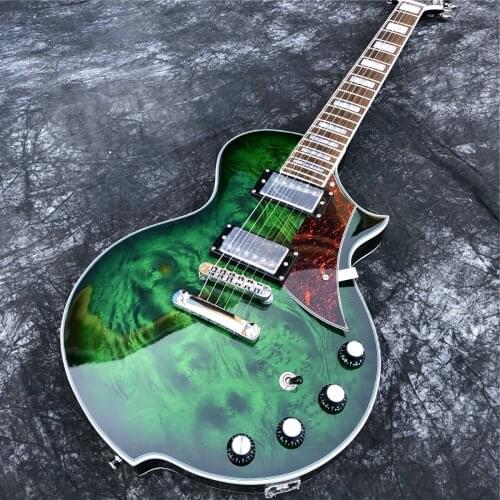 Grote Green Burst Top 6 Strings Electric Guitar,Rosewood Fingerboard Solid MAHOGANY Body Guitarra,In Stock
