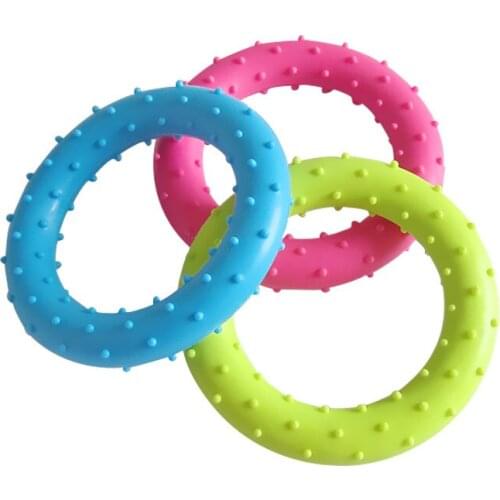 Pet Dog Toy Non-Toxic Rubber Cute Round Circle Play Training Durable To Chew Toys for Small Puppy Pets Dogs