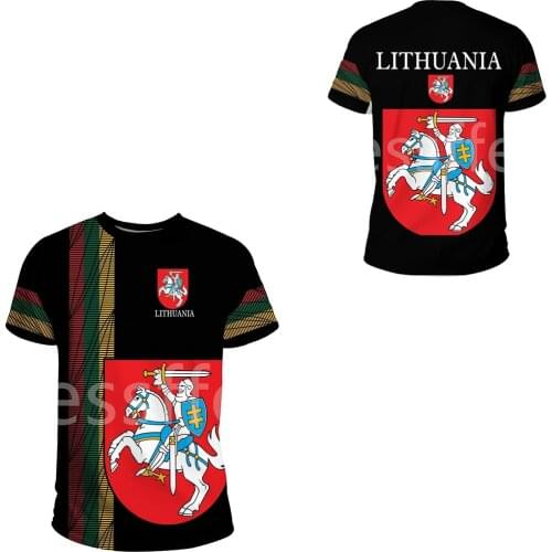 Tessffel Country Emblem Flag Lithuania Retro Tattoo NewFashion Men/Women 3Dprint Summer T-Shirts Streewear Funny Short Sleeve A4