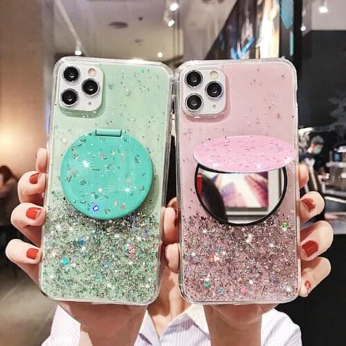 A 31 Mobile Phone Bag Case For Samsung Galaxy A31 Glitter Silicone Mirror Stand Cover For Samsung Galaxy A01 Capas