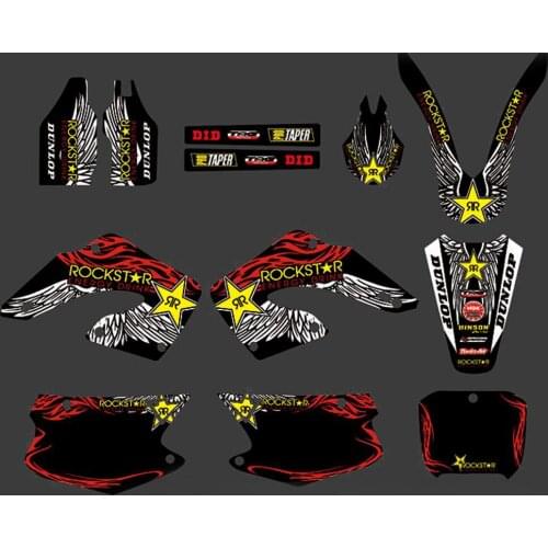 Full Graphics Decals Stickers Motorcycle Background Custom Number Name 3M Matte For HONDA CR 125 CR 250 CR125 CR250 2000 2001