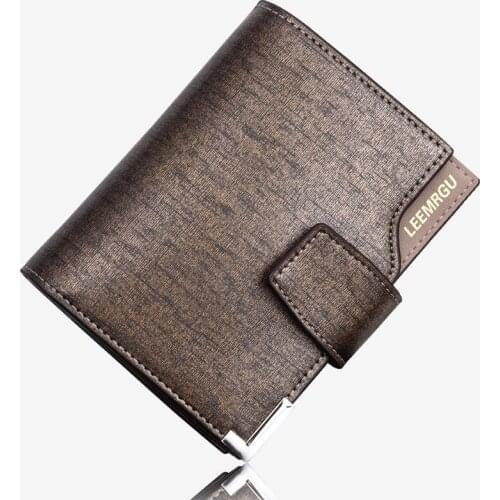 New Quality Soft PU Leather Mens Wallets Business Casual 3 Folds Vertical Hasp Credit Card Holders Purses Wallet Free Shipping