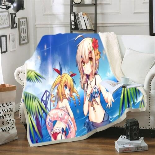 New Blue Route Lamb Wool Blanket 3D Printed Japanese Animation On The Bed Sofa Sherpa Wool Blanket For Children For Christmas