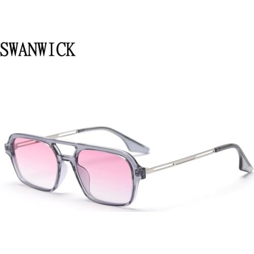 Swanwick polarized sunglasses men square frame TR90 sun glasses women UV400 driving green pink lens fashion style dropship 2021