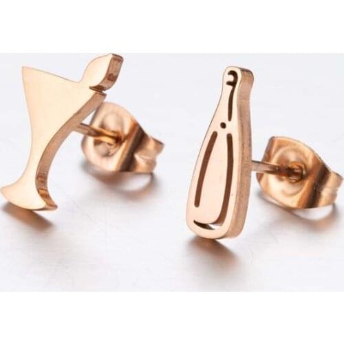 Wholesale Korean Trend Creative Wine Bottle Earrings Fashion Woman Cocktail Red Wine Glass Earrings Sports Trend Halloween Gifts