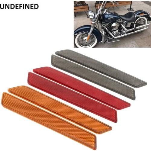 Motorcycle Reflectors Safety Warning Saddlebag Latch Cover Reflector Sticker For Harley Sportster XL Touring FLH Dyna 2014-UP