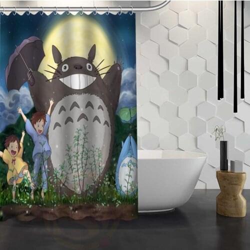 Custom my neighbor Shower Curtain With Hooks Fabric Shower Curtain for Bathroom Curtain Waterproof