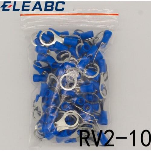 RV2-10 Blue Ring insulated terminal Cable Wire Connector suit 1.5-2.5mm cable Crimp Terminal 100PCS/Pack RV2.5-10 RV