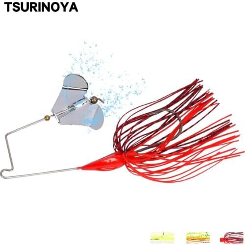 TSURINOYA Buzzbait Metal Fishing Lure 12g Rubber Skirt Rotating Sequin Bass Pike Spoon Spinner Baits Propeller Wobblers Swimbait