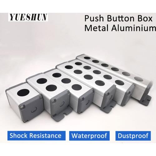 16mm 19mm 22mm Waterproof Aluminium push button switch box one hole three holes for Metal buttons Industrial Control Equipment