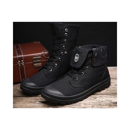 All Black Men Shoes New Fashion High Top Sneakers Men Casual Canvas Shoes Boys Zapatos De Hombre Military Boots Tenis Masculino