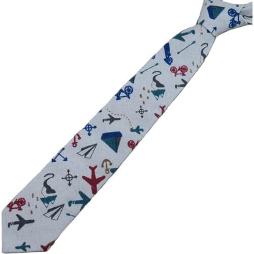 1 pieces/lot)necktie All sorts of color plane cartoon design fashion cream-colored linen fine tie Mens fashion leisure ties