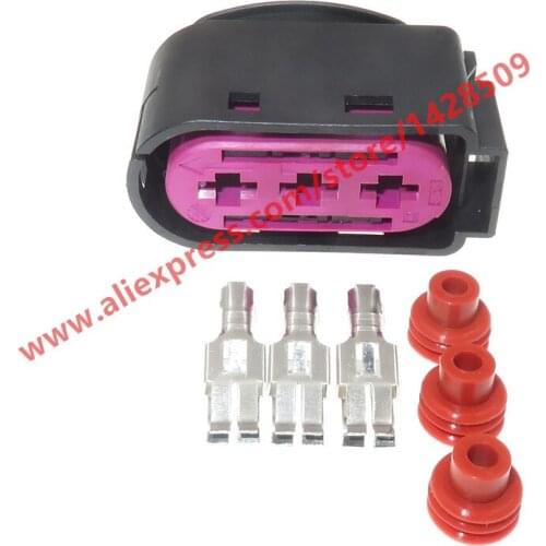 10 Sets 3 Pin Car Fuse Box Connector Plug Female Sealed Waterproof Sutomotive Cable Plugs For VW Audi 1J0937773 1J0 937 773