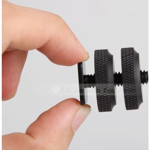 10PCS 1/4 Double Screw Flash Light Stand Hot Shoe Adapter DSLR Camera Tripod Mount Screw Wholesale