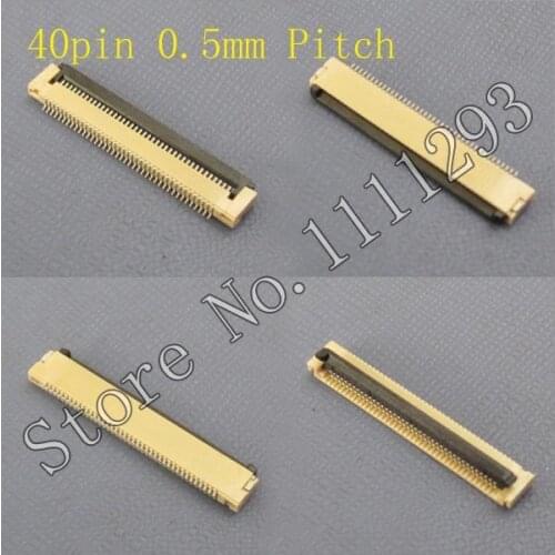 10pcs/lot FPC FFC flat cable connector socket 40pin 0.5mm Pitch for LCD screen Laptop DVD GPS PDA interface