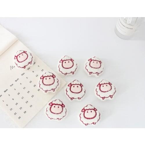 10PCS/Lot Cartoon Plush Cute White Little Sheep Applique Crafts For Girl Garment Hair Clip Accessories Sock Bag Decoration Patch
