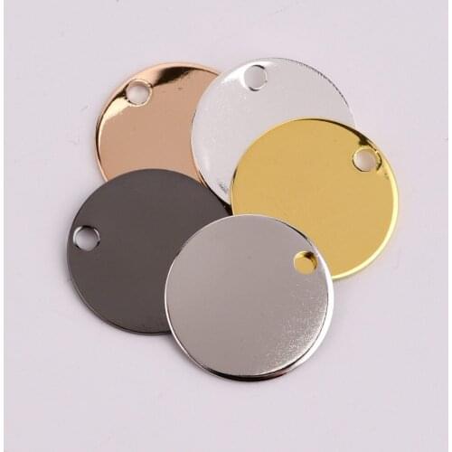 10pcs/lot zhu ru 20mm Charms DIY Pendant Round gasket Glossy single hole tag Charm Handmade Jewelry for Necklace components part