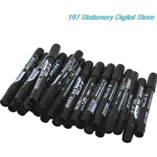 10pcs Marker Pen Permanent Paint Oily Waterproof Black For Tyre Markers Quick Drying Signature Pen Stationery Supplies