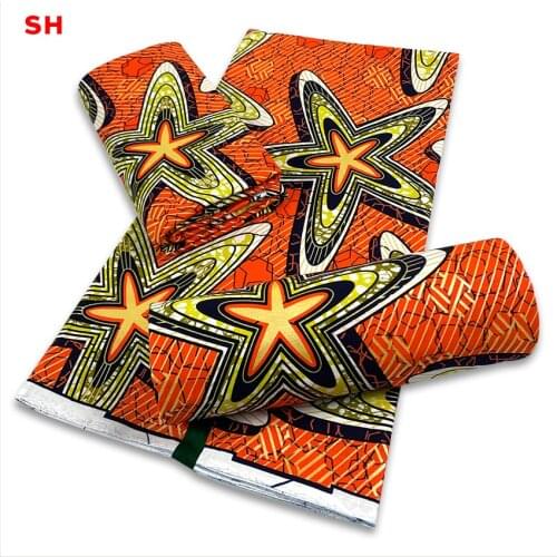 100% Cotton New Original Golden Wax Fabric African Print Tissue Wax Fabric 2021 Ankara Ghana Material 6yards Y610-7