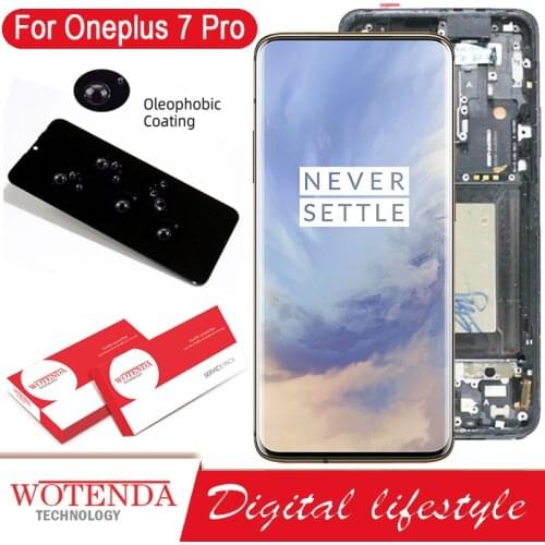 100% Original 6.67'' Amoled LCD with frame for Oneplus 7 Pro Display Touch Screen Digitizer One plus 7 Pro Repair Parts
