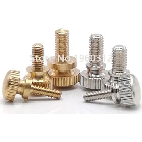 2-5PCS M3 M4 M5 M6 GB834 Brass Knurled head or Nickel plating hand thumb screw computer chassis with high step knurled screws