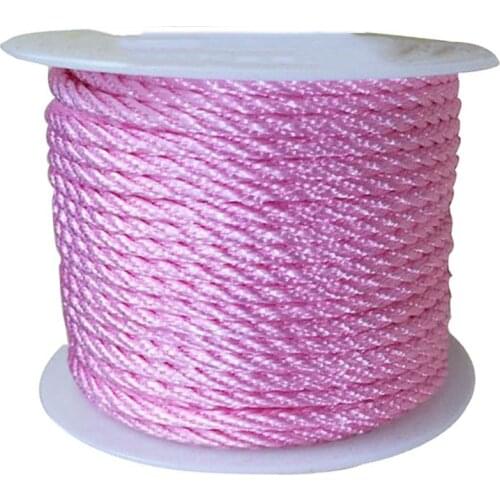 3mm Pink Twisted Twist Twine Thread Nylon Cord+Jewelry Accessories Macrame Rope Bracelet Necklace String 30m/roll