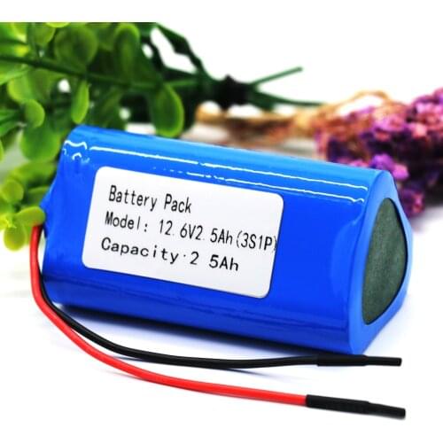 2021 new 12V Battery 3S1P 12.6V/11.1V 2500mAh 18650 Lithium-ion Battery Pack with 5A BMS for Backup Power Ups CCTV Camerar