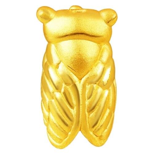 Pure 24K Yellow Gold Bracelet 3D Hard Gold 999 Gold Cicada Bracelet